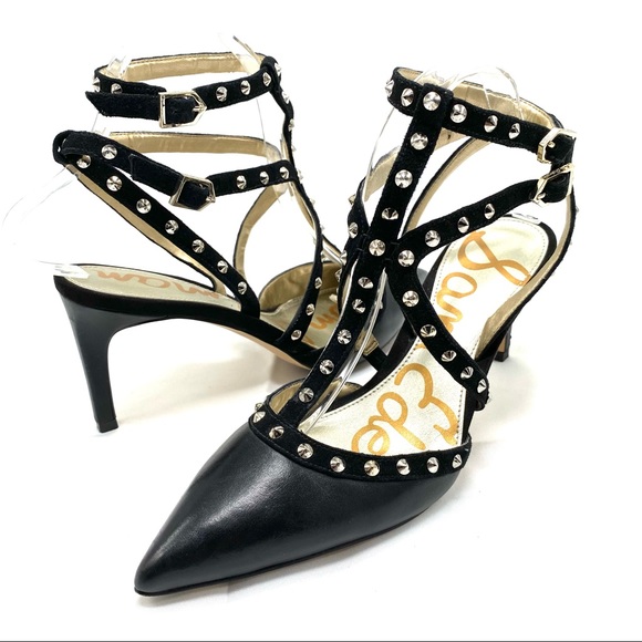 Sam Edelman Ocie Leather studded heels size 7.5 - Picture 6 of 15